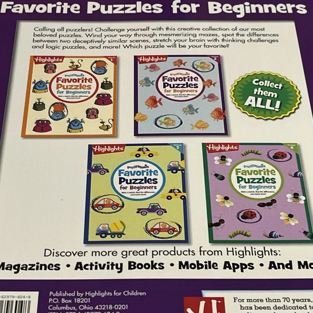 NEW Highlights FAVORITE PUZZLES Activity Books Lot of 3 Hidden Pictures 2015-16